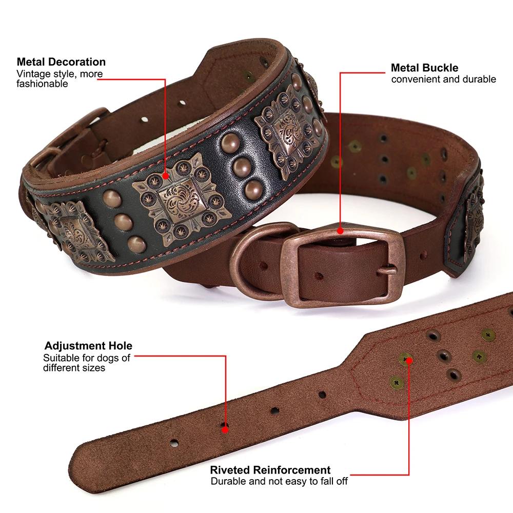 Luxury Genuine Leather Dog Collar