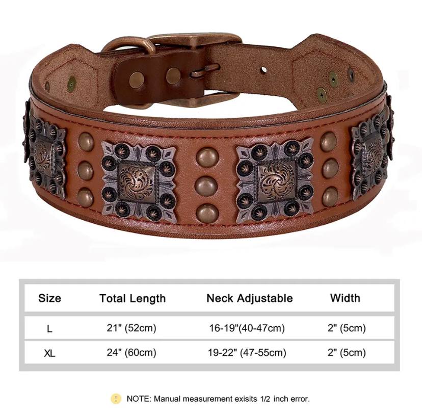 Luxury Genuine Leather Dog Collar