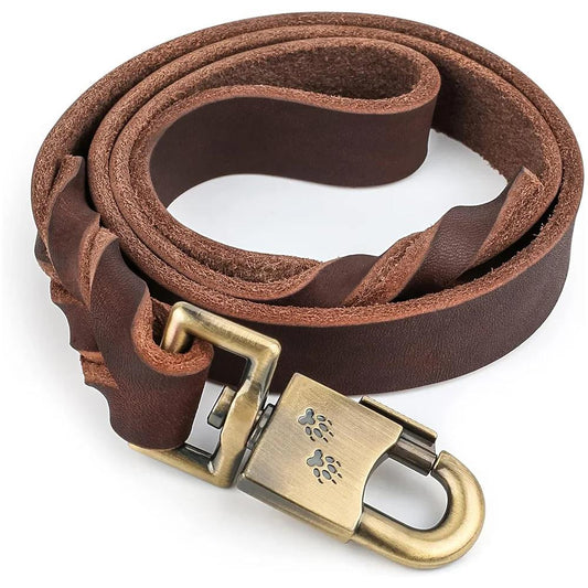 Premium Genuine Leather Dog Leash