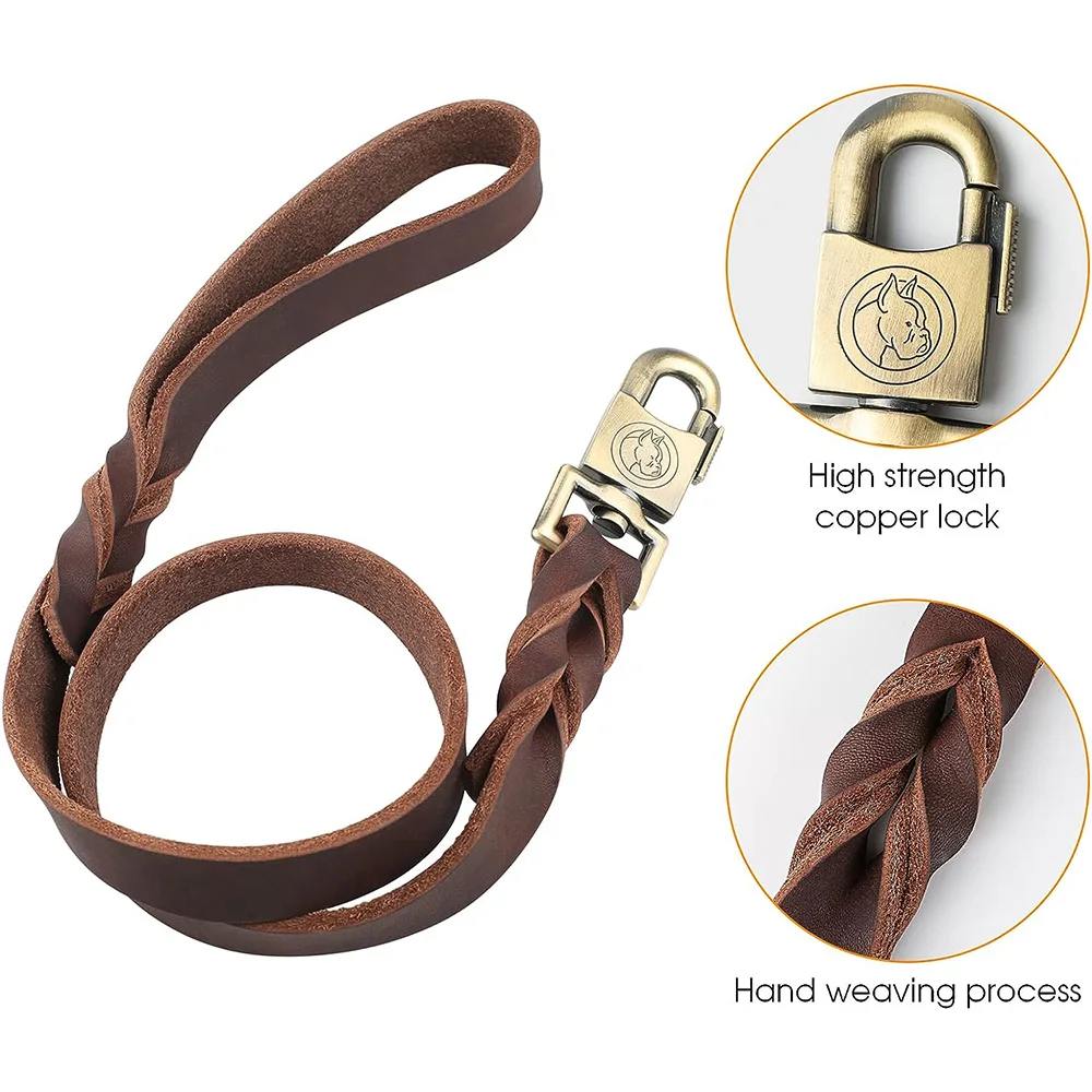 Premium Genuine Leather Dog Leash