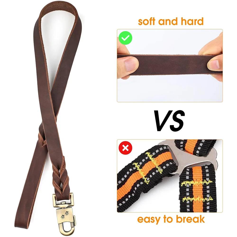 Premium Genuine Leather Dog Leash