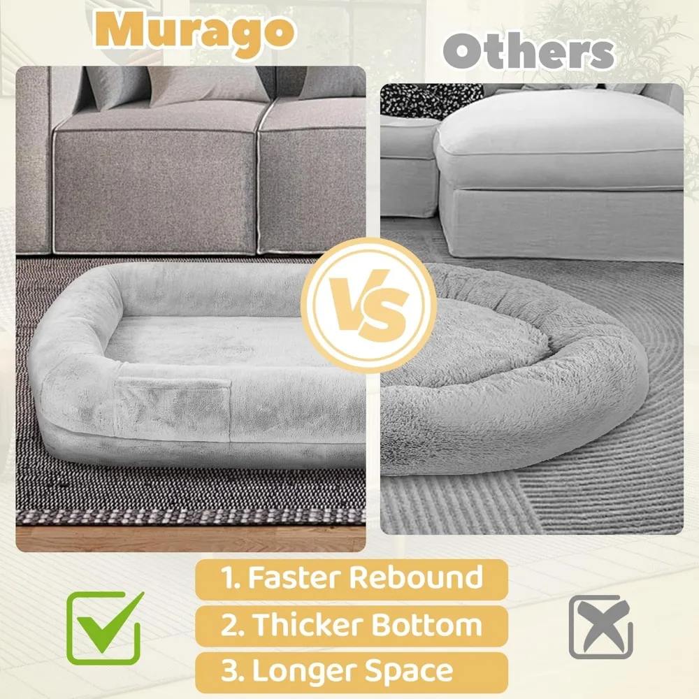 Human and Dog Bed, 71" Long Human Size Dog Bed