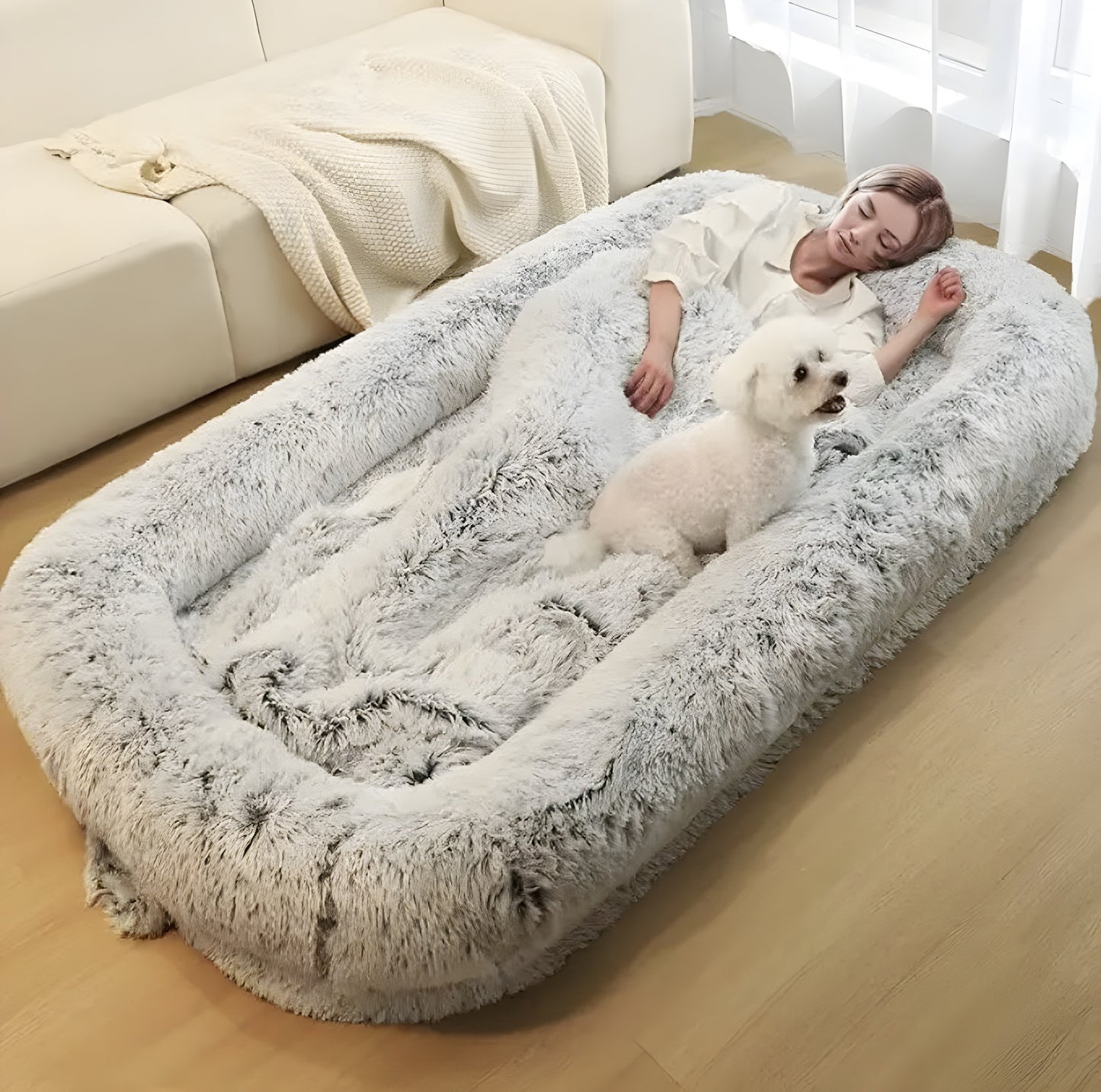 Human and Dog Bed, 71" Long Human Size Dog Bed