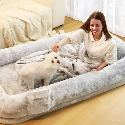 Human and Dog Bed, 71" Long Human Size Dog Bed